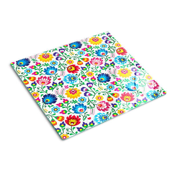 Planche à découper en verre Motif folklorique floral