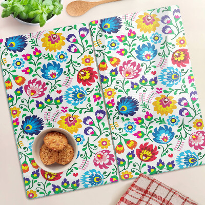 Planche à découper en verre Motif folklorique floral