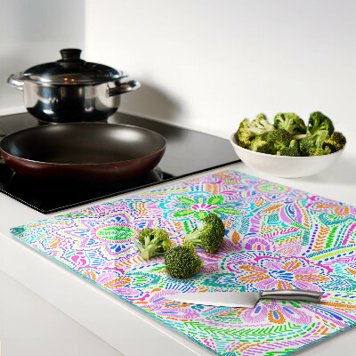 Planche à découper verre Motif floral de style bohème
