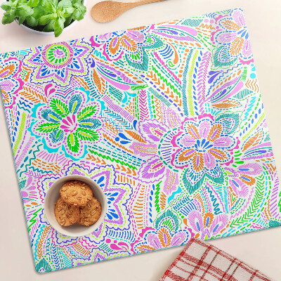 Planche à découper verre Motif floral de style bohème