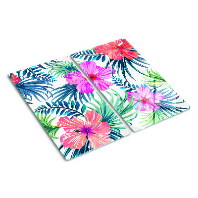 Planche à découper en verre Motif floral tropical