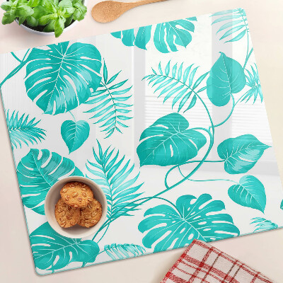 Planche à découper verre Feuilles tropicales dans des tons de vert