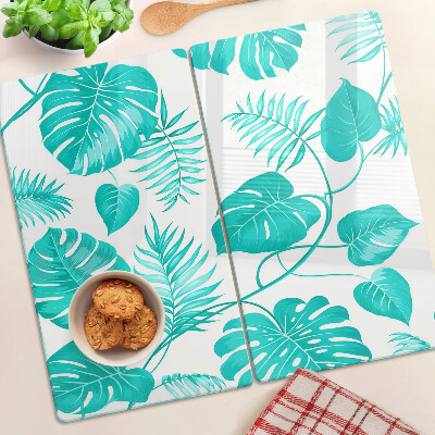 Planche à découper verre Feuilles tropicales dans des tons de vert