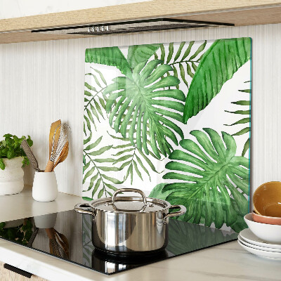 Planche à découper en verre Feuilles tropicales dans des tons de vert