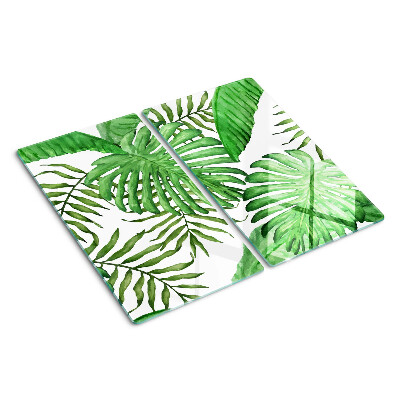 Planche à découper en verre Feuilles tropicales dans des tons de vert