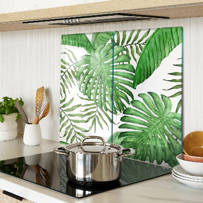 Planche à découper en verre Feuilles tropicales dans des tons de vert