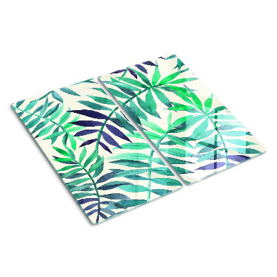 Planche à découper en verre Feuilles de palmier à l'aquarelle