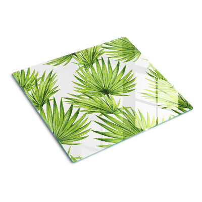 Planche à découper verre Feuilles de palmier dans des tons de vert