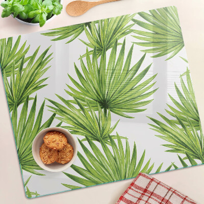 Planche à découper verre Feuilles de palmier dans des tons de vert