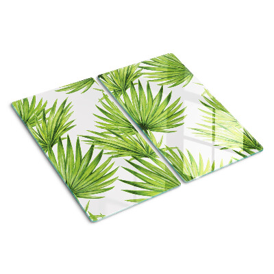 Planche à découper verre Feuilles de palmier dans des tons de vert
