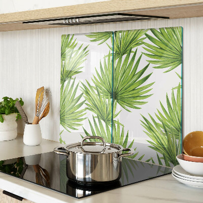 Planche à découper verre Feuilles de palmier dans des tons de vert