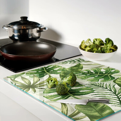 Planche à découper verre Feuilles tropicales