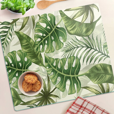 Planche à découper verre Feuilles tropicales