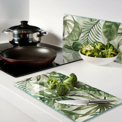 Planche à découper verre Feuilles tropicales