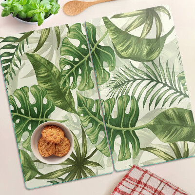 Planche à découper verre Feuilles tropicales