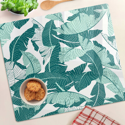 Planche à découper en verre Feuilles tropicales dans des tons de vert