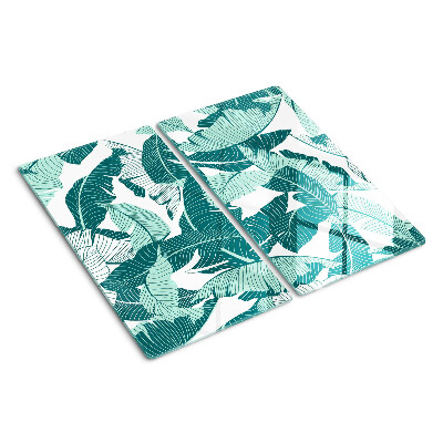 Planche à découper en verre Feuilles tropicales dans des tons de vert