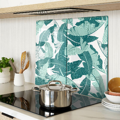 Planche à découper en verre Feuilles tropicales dans des tons de vert