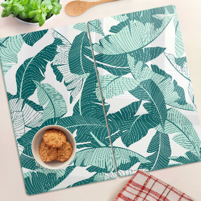 Planche à découper en verre Feuilles tropicales dans des tons de vert
