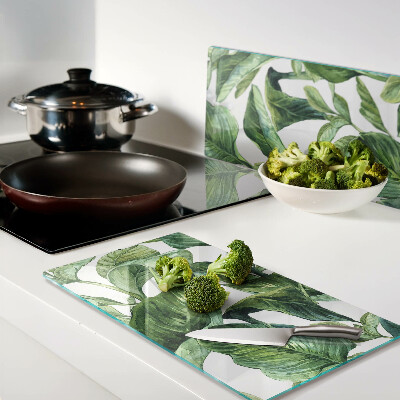Planche à découper en verre Feuilles de plantes tropicales