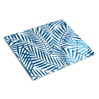 Planche à découper verre Feuilles de palmier dans des tons de bleu
