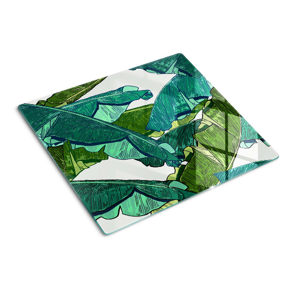 Planche à découper en verre Feuilles de palmier dans des tons de vert
