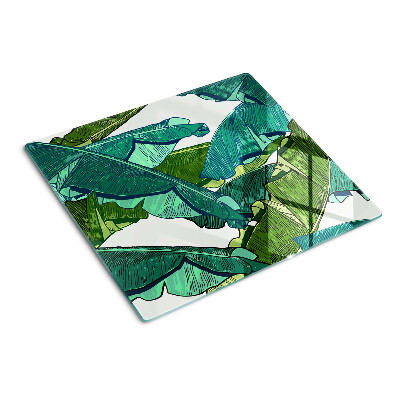 Planche à découper en verre Feuilles de palmier dans des tons de vert