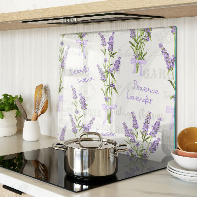 Planche à découper en verre Lettrage lavande et provençal