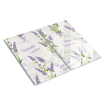 Planche à découper en verre Lettrage lavande et provençal