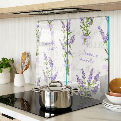 Planche à découper en verre Lettrage lavande et provençal