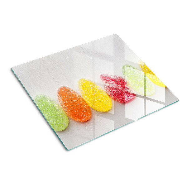 Planche à découper verre Des bonbons aux couleurs de l'arc-en-ciel