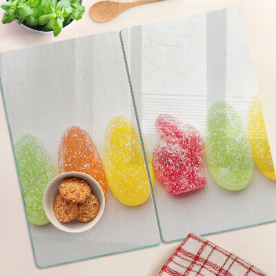 Planche à découper verre Des bonbons aux couleurs de l'arc-en-ciel