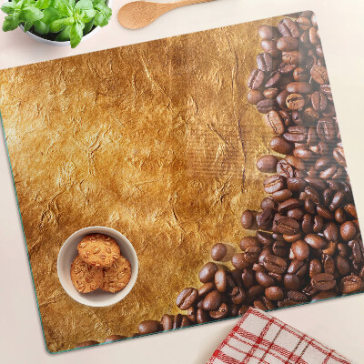 Planche à découper en verre Motif café et cuir