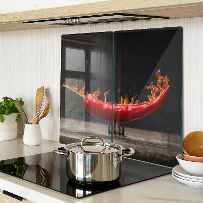 Planche à découper verre Feu et piment