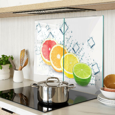 Planche à découper en verre Agrumes en tranches colorées