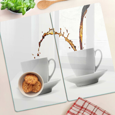 Planche à découper en verre Café dans des tasses