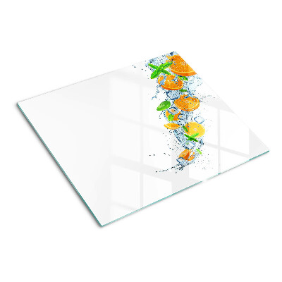 Planche à découper verre Agrumes dans l'eau