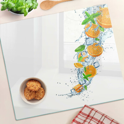Planche à découper verre Agrumes dans l'eau