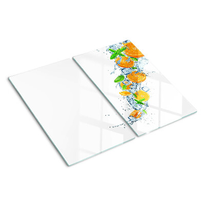 Planche à découper verre Agrumes dans l'eau