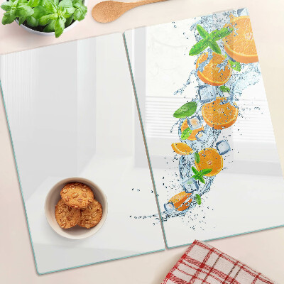 Planche à découper verre Agrumes dans l'eau
