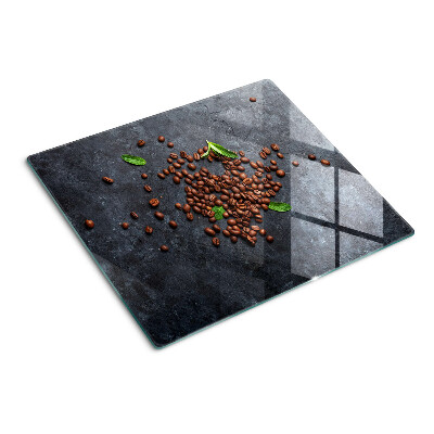 Planche à découper verre Grains de café sur fond de pierre