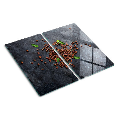 Planche à découper verre Grains de café sur fond de pierre