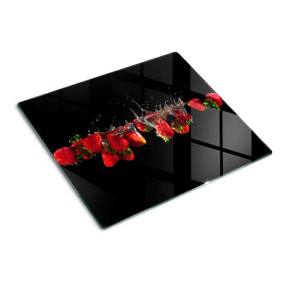 Planche à découper verre Fraises à l'eau