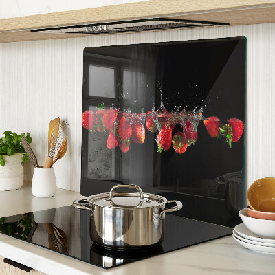 Planche à découper verre Fraises à l'eau