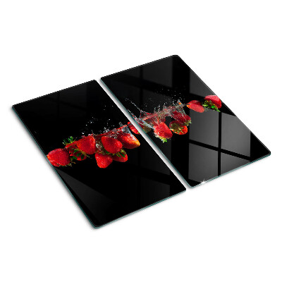 Planche à découper verre Fraises à l'eau