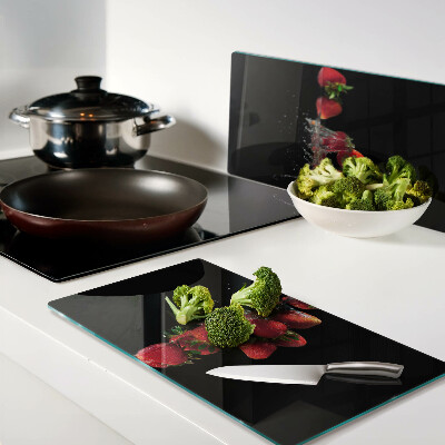 Planche à découper verre Fraises à l'eau