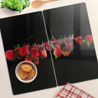 Planche à découper verre Fraises à l'eau