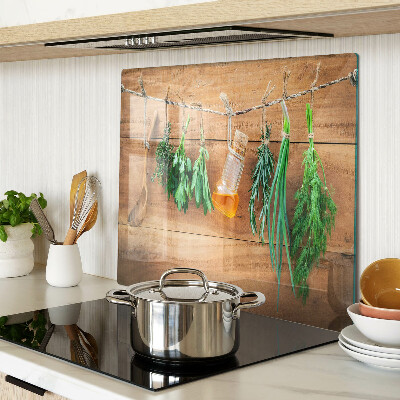 Planche à découper en verre Les herbes dans la cuisine
