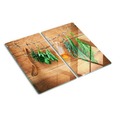 Planche à découper en verre Les herbes dans la cuisine