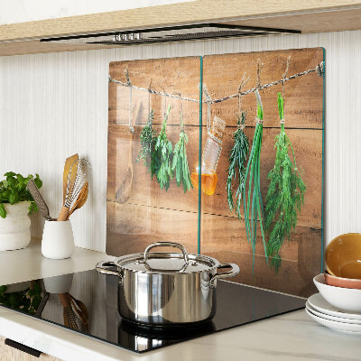 Planche à découper en verre Les herbes dans la cuisine